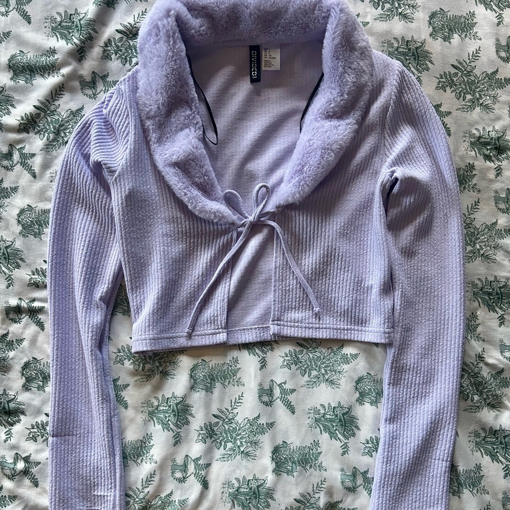 Divided Lilac Ribbed Cardigan